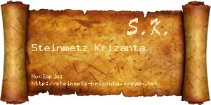Steinmetz Krizanta névjegykártya